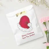 レッドサンタクロースパーソナライズされたハメリークリスマス フェイバーバッグ (封をした状態)