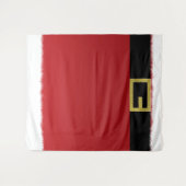 レッドサンタクロースベルト&ホワイトファークリスマスホリデー タペストリー (正面(横))