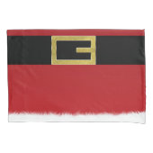 レッドサンタクロースベルト&ホワイトファークリスマスホリデー 枕カバー (正面)