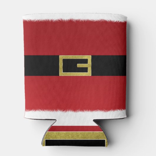 レッドサンタクロースベルト&ホワイトファークリスマスホリデー 缶クーラー (裏面)