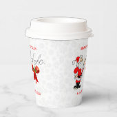 レッドサンタクロースホワイトスノーフレーク紙カップ 紙コップ (右)