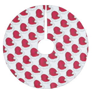 レッドサンタクロース帽子クリスマスホリデーセントニック ブラッシュドポリエステルツリースカート