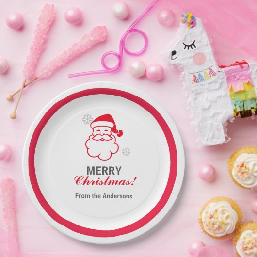 レッドサンタクロース ペーパープレート (パーティー)