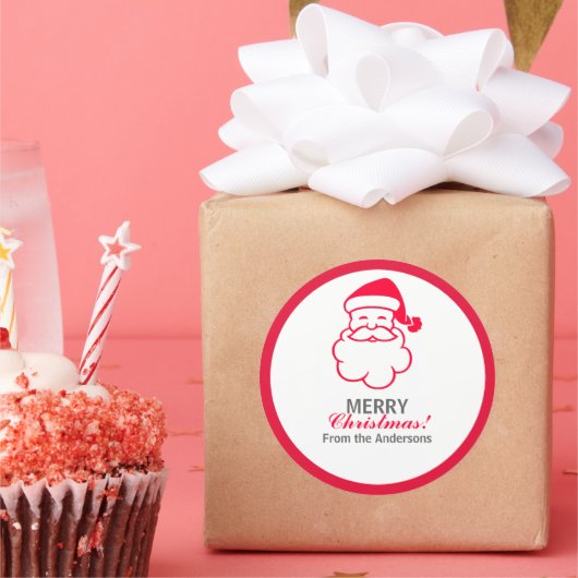レッドサンタクロース ラウンドシール (パーティー)