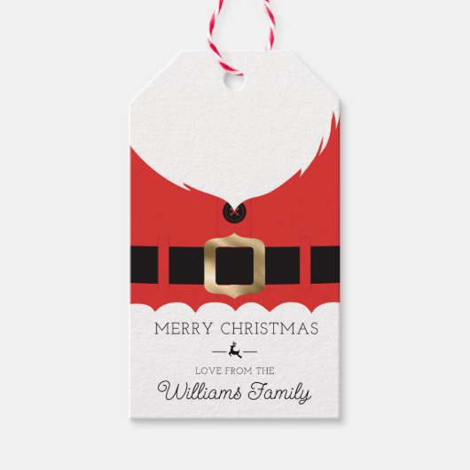 レッドサンタコートクリスマス ギフトタグ (正面)