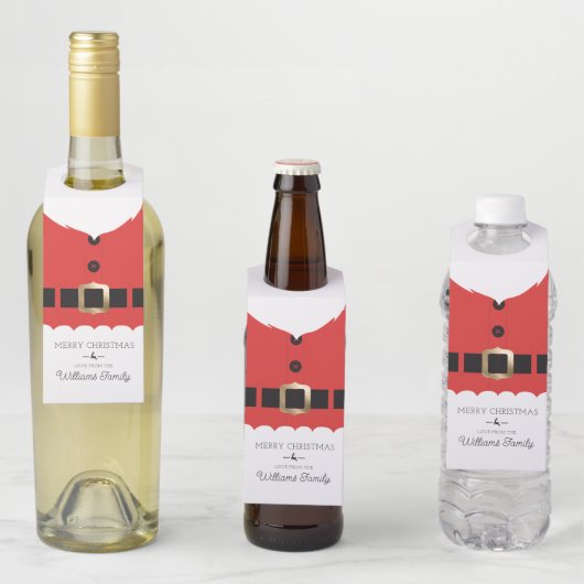 レッドサンタコートクリスマス ボトルネックタグ (インサイチュ)