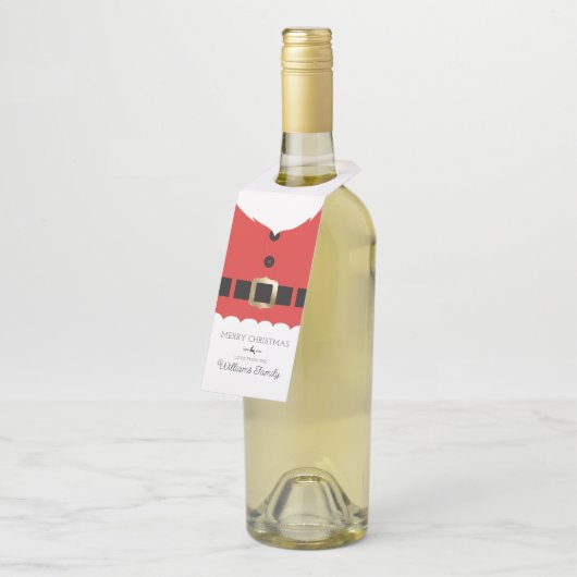 レッドサンタコートクリスマス ボトルネックタグ (アングル)