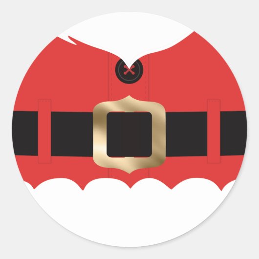 レッドサンタコートクリスマス ラウンドシール (正面)