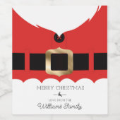 レッドサンタコートクリスマス ワインラベル (シングルラベル)