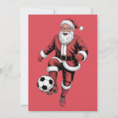 レッドサンタサッカー選手おもしろいクリスマスホリデーカード シーズンカード (正面)