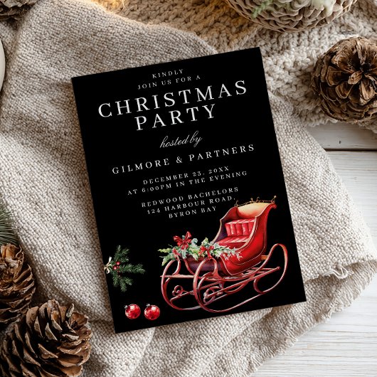 レッドサンタスレイオフィスクリスマスパーティー 招待状