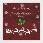 レッドサンタズスリー&トナカイベーキングラベル ラベル (デザイン1)