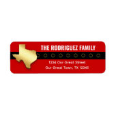 レッドサンタテキサス州ベルト差出人住所ラベル ラベル (正面)