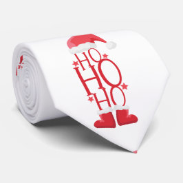 レッドサンタハットとブーツホーホホ ネクタイ