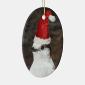 レッドサンタハットを着たかわいいウイスキーのジャック セラミックオーナメント (右)