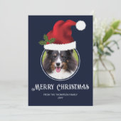 レッドサンタハットカスタム写真テンプレートオンブルー シーズンカード (スタンド正面)