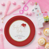 レッドサンタハットクリスマスサンタベビーベビーシャワー ペーパープレート (パーティー)