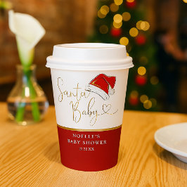 レッドサンタハットクリスマスサンタベビーベビーシャワー 紙コップ