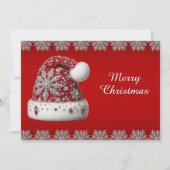 レッドサンタハットクリスマスホリデーカード シーズンカード (正面)