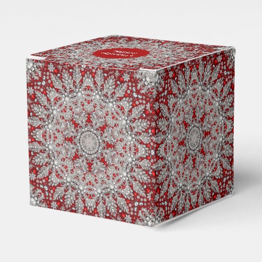 レッドサンタハットクリスマスホリデーギフトボックス フェイバーボックス (正面サイド)