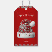 レッドサンタハットクリスマスホリデーギフトラベル ギフトタグ (裏面)