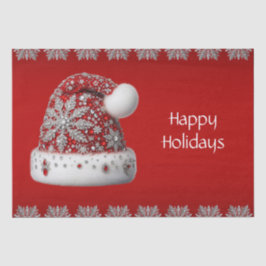 レッドサンタハットクリスマスホリデー 薄葉紙