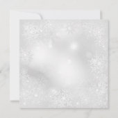 レッドサンタハットスノーフレーククリスマスパーティー開始 招待状 (裏面)