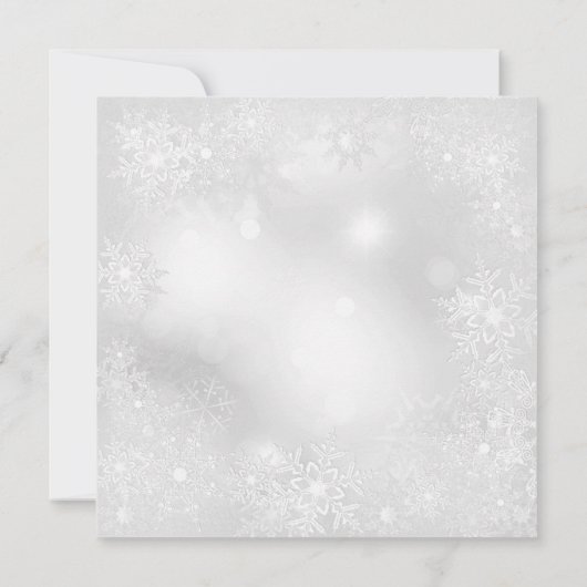 レッドサンタハットスノーフレーククリスマスパーティー開始 招待状 (裏面)