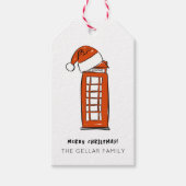 レッドサンタハットロンドンテレフォンボックス ギフトタグ (正面)