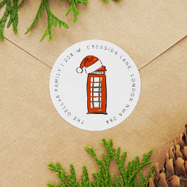 レッドサンタハットロンドンテレホンボックス差出人住所 ラウンドシール