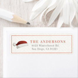 レッドサンタハット差出人住所ラベル ラベル