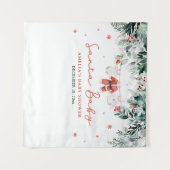 レッドサンタベイビークリスマスベイビー服ベイビーシャワー タペストリー (正面(横))