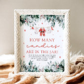 レッドサンタベビーキャンディーズ赤ちゃんシャワーの数を推測 ポスター