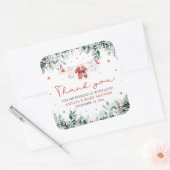 レッドサンタベビークリスマスクロザラインベビーシャワー スクエアシール (封筒)