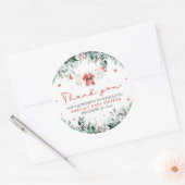 レッドサンタベビークリスマスクロザラインベビーシャワー ラウンドシール (封筒)