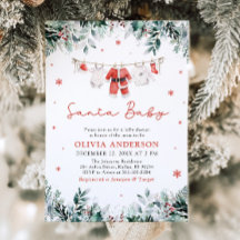 レッドサンタベビークリスマスクロザラインベビーシャワー