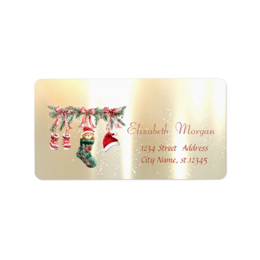 レッドサンタベビーベアークリスマスクローザライン金ゴールド ラベル (正面)