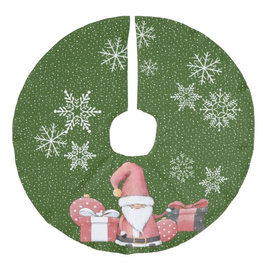 レッドサンタ格言とギフトフェイクリネンツリースカート フェイクリネンツリースカート (正面)