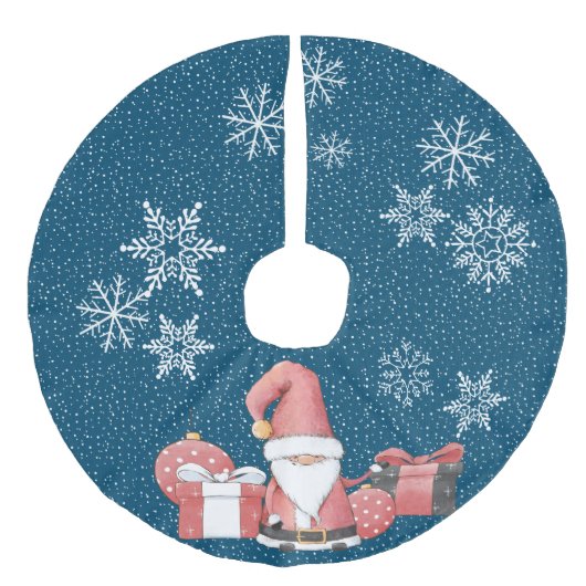 レッドサンタ格言とギフトフェイクリネンツリースカート フェイクリネンツリースカート (正面)