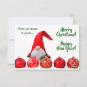 レッドサンタ格言クリスマス写真テンプレートフラットカード (正面)