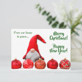 レッドサンタ格言クリスマス写真テンプレートフラットカード (スタンド正面)