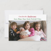 レッドサンタ格言クリスマス写真テンプレートフラットカード (裏面)