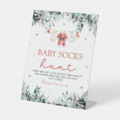 レッドサンタ男女兼用ベビーソックスベビーシャワー 台座サイン (正面)