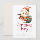レッドサンタ ビンテージ クリスマス&新年への招待状 シーズンカード (正面/裏面)