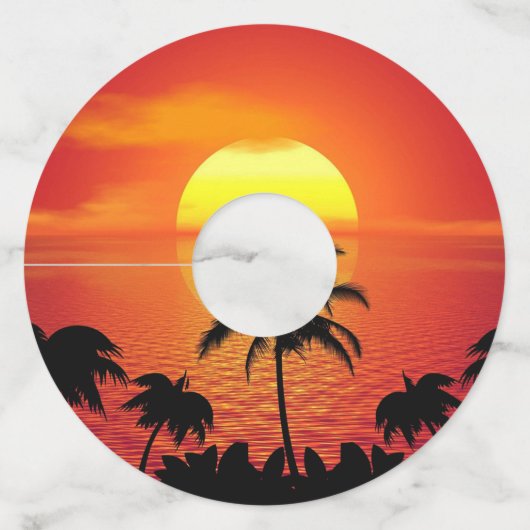 レッドサントロピカルパームビーチ ワイングラスタグ (正面)