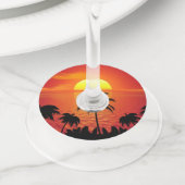 レッドサントロピカルパームビーチ ワイングラスタグ (クローズアップ)