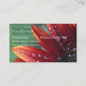 レッドサンフラワー花びらフローラ風景デザイン 名刺 (裏面)