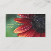 レッドサンフラワー花びらフローラ風景デザイン 名刺 (正面)