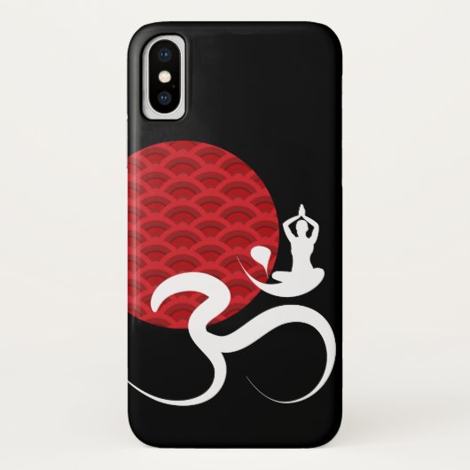 レッドサンヨガスピリチュアルめい想インディアンOmオウムロゴ Case-Mate iPhoneケース (裏面)