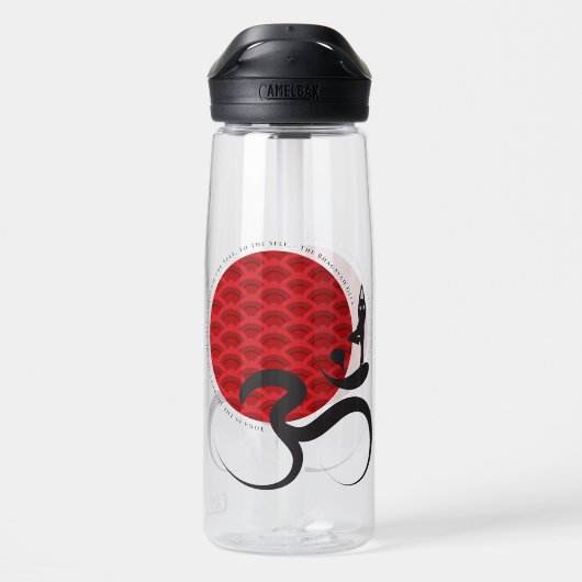 レッドサンヨガスピリチュアルめい想インディアンOm Ohmロゴ ウォーターボトル (背面)